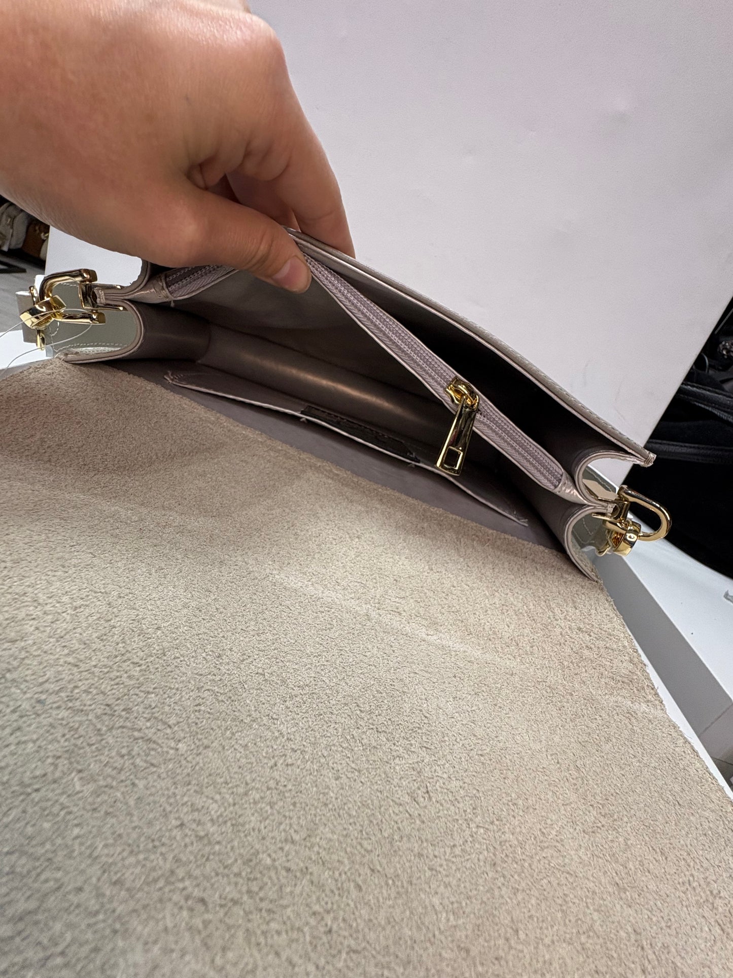 NOWOŚĆ Torebka elegancka EGO skóra naturalna Beż.