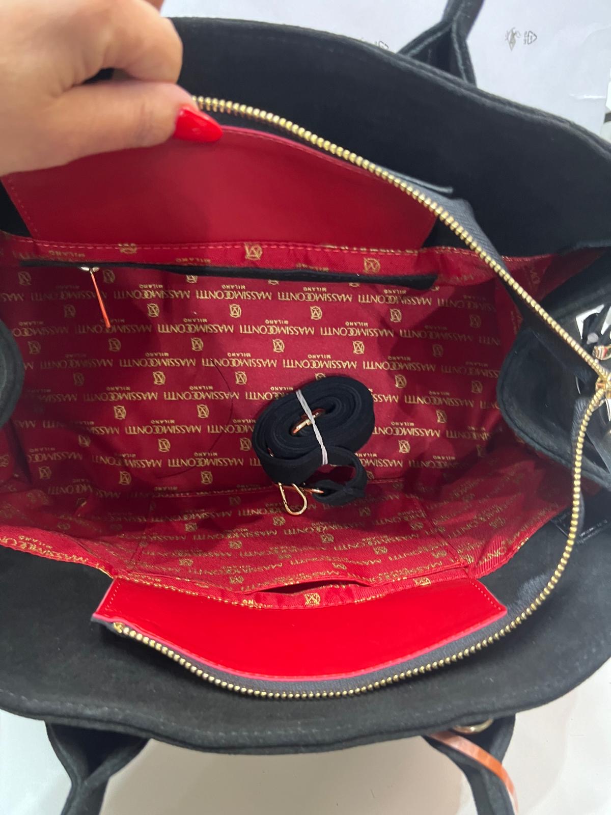 Nowość torebka Massimo Contti zamsz naturalny rozmiar M