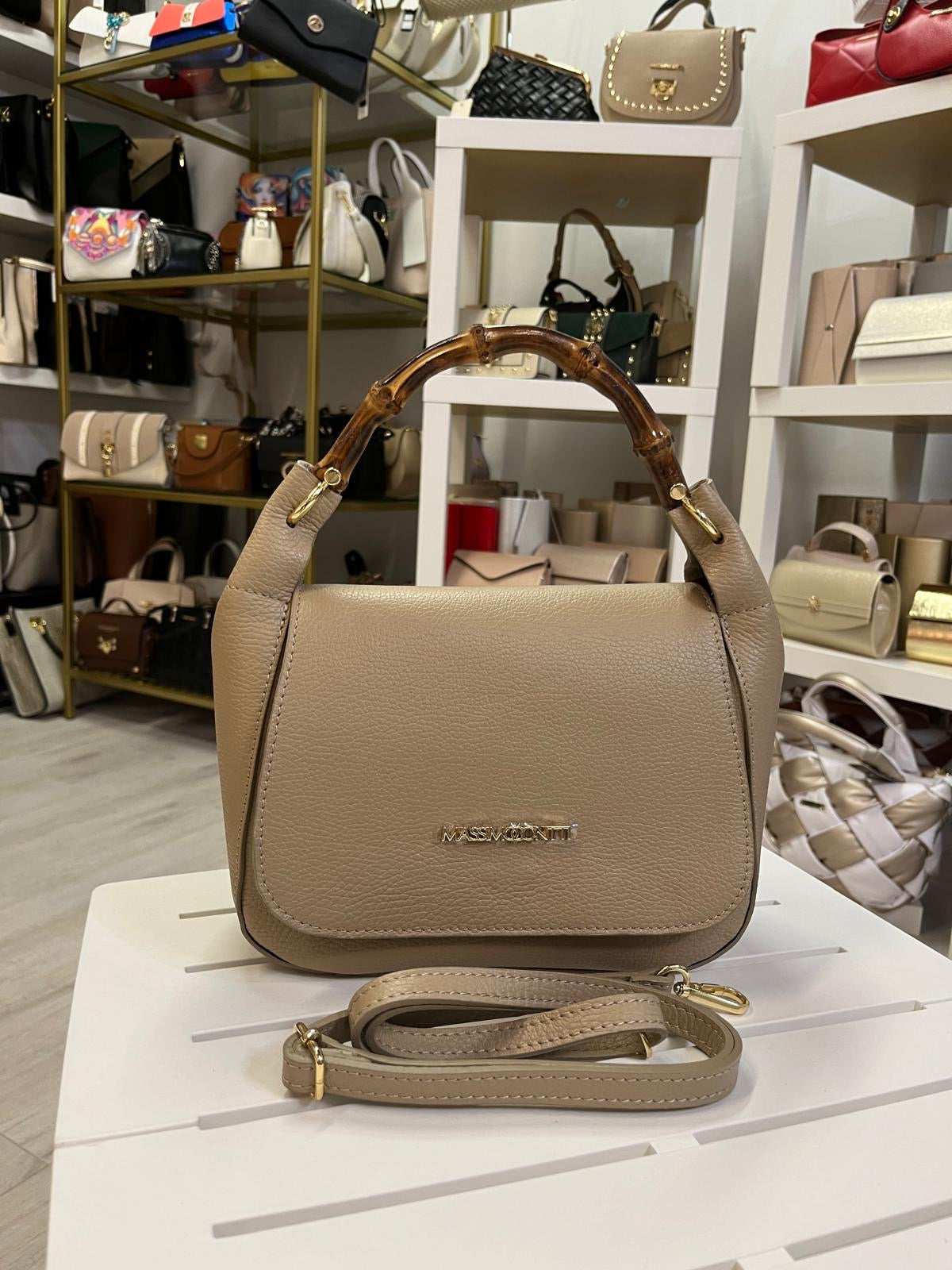 NOWOŚĆ Kuferek Massimo Contti skóra ekologiczna toupe