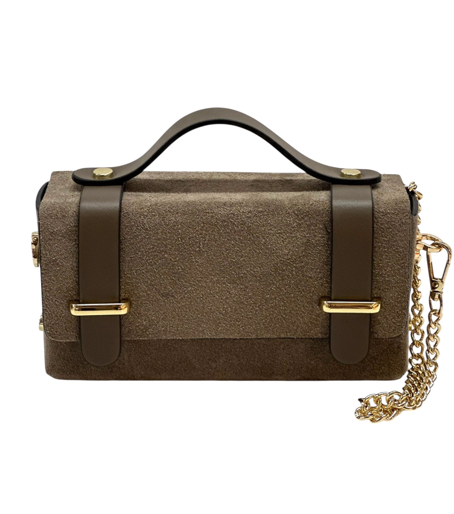 NOWOŚĆ Torebka zamsz naturalny brąz włoska