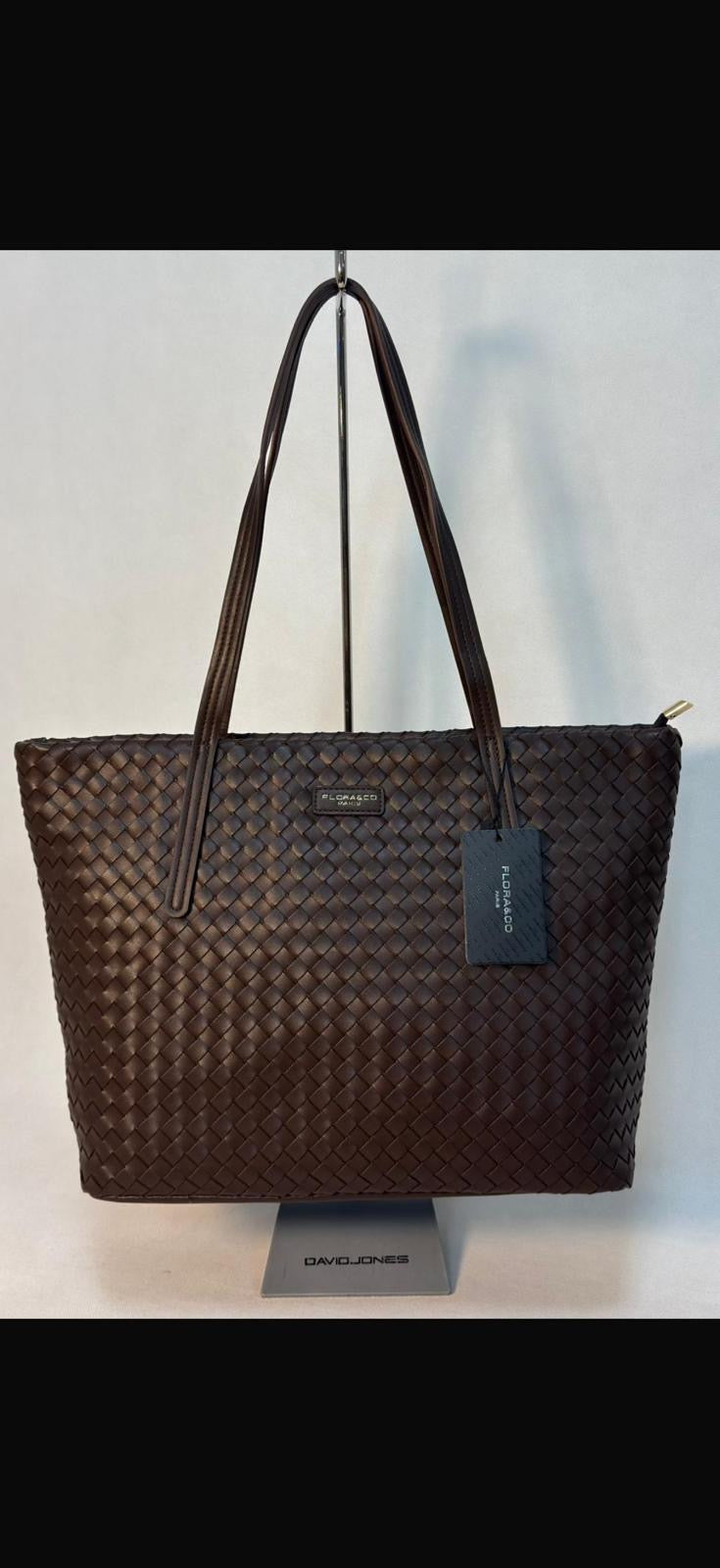 NOWOŚĆ torebka Flora&co skora ekologiczna czekolada