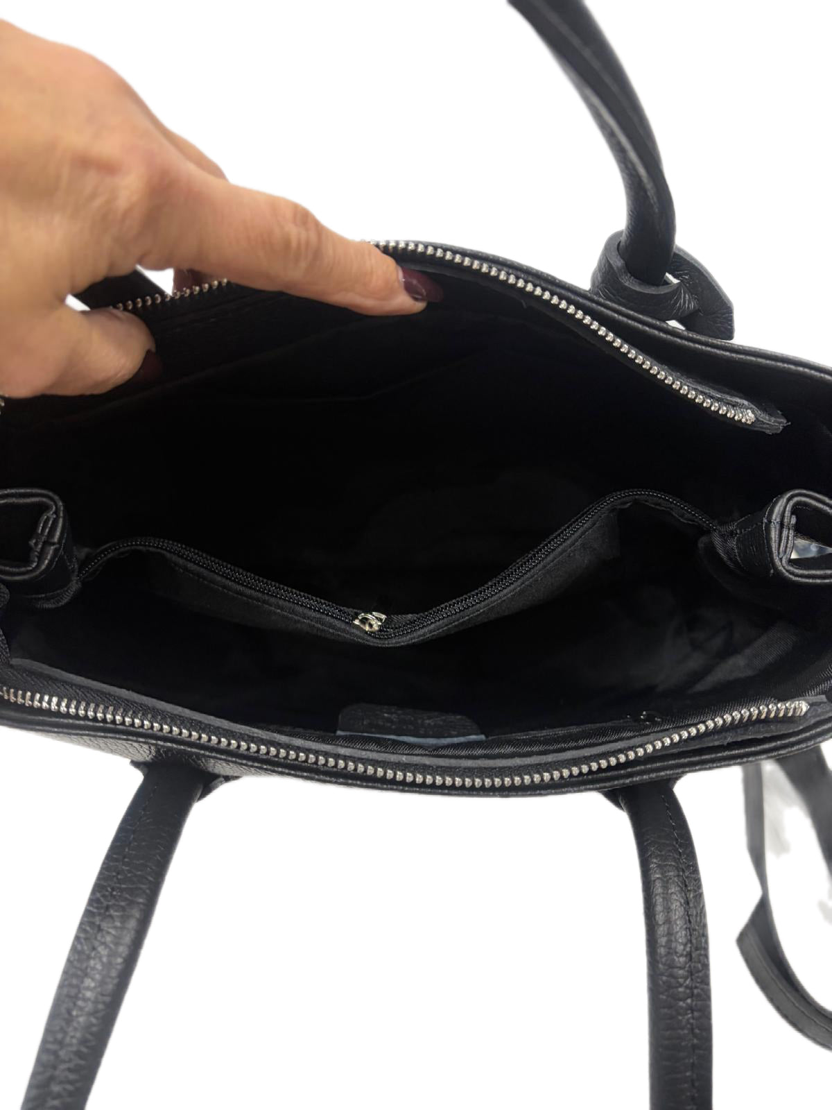 NOWOŚĆ Torebka skóra naturalna czarna włoska