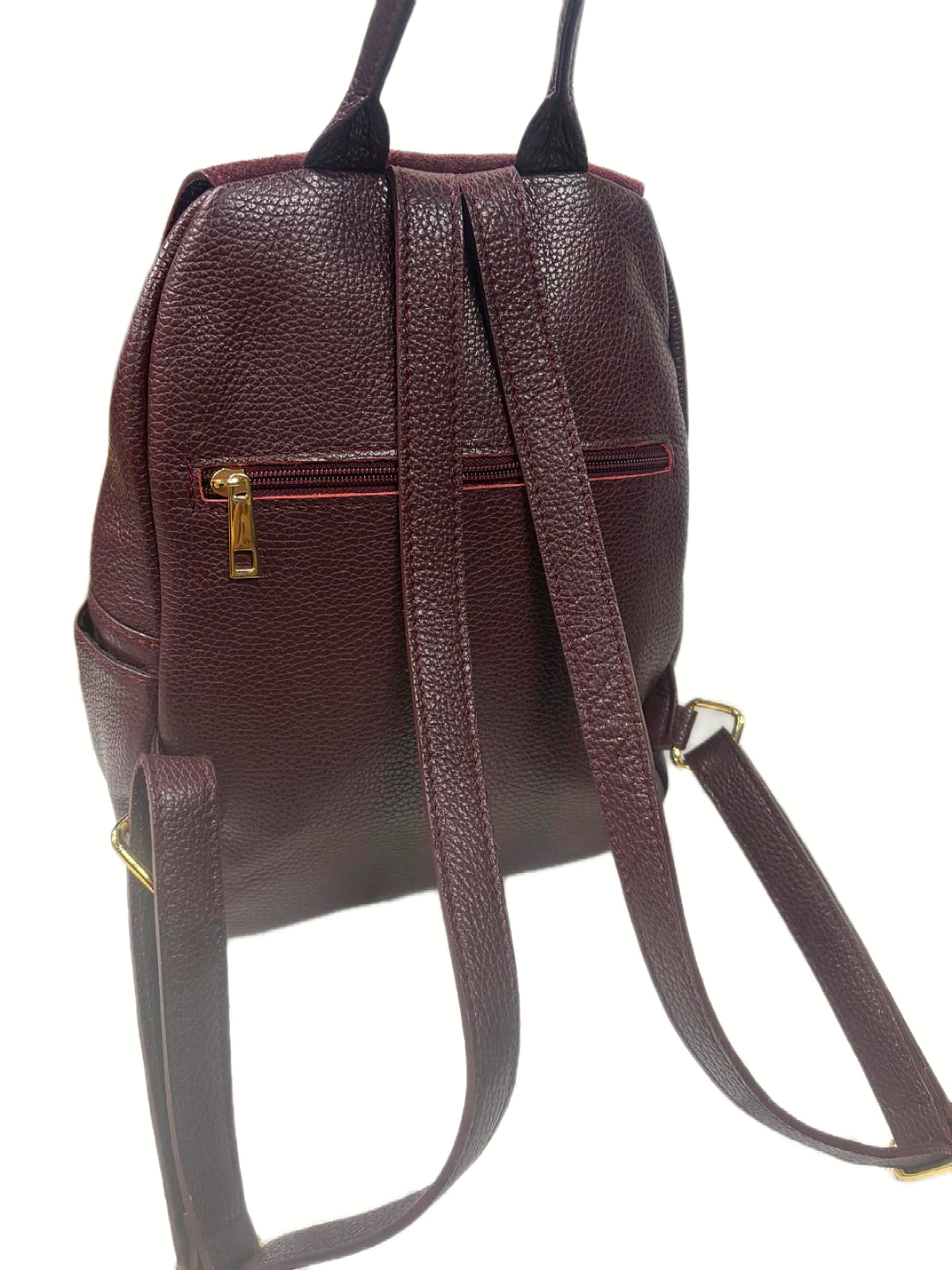 Nowość Włoska plecak skóra naturalna połączona z zamsze VEZZE Bordo