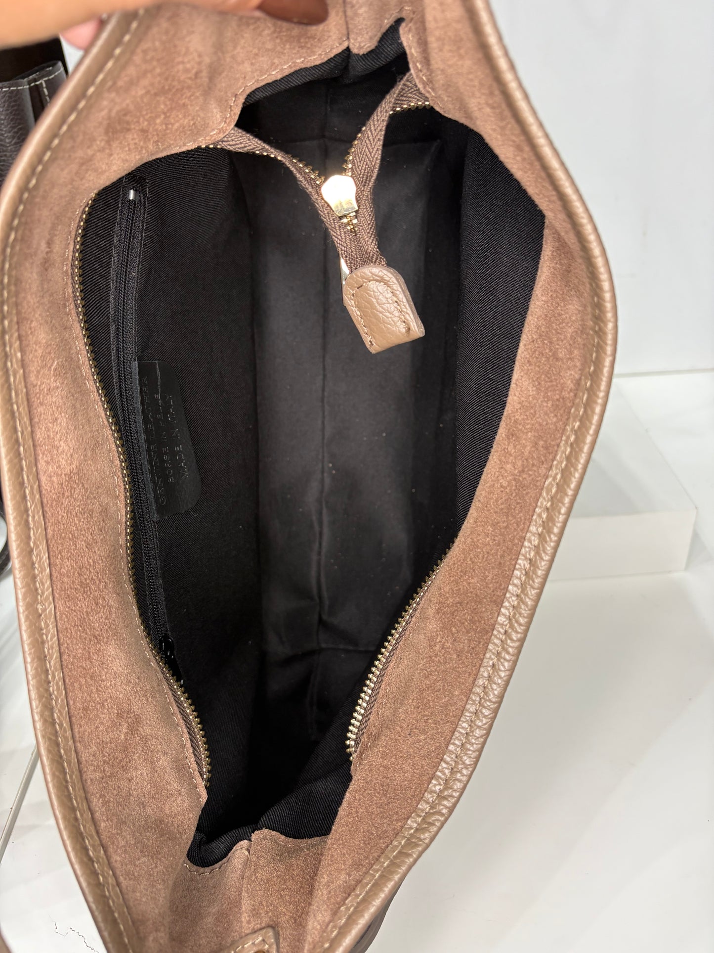 NOWOŚĆ Torebka VEZZE zamsz naturalny