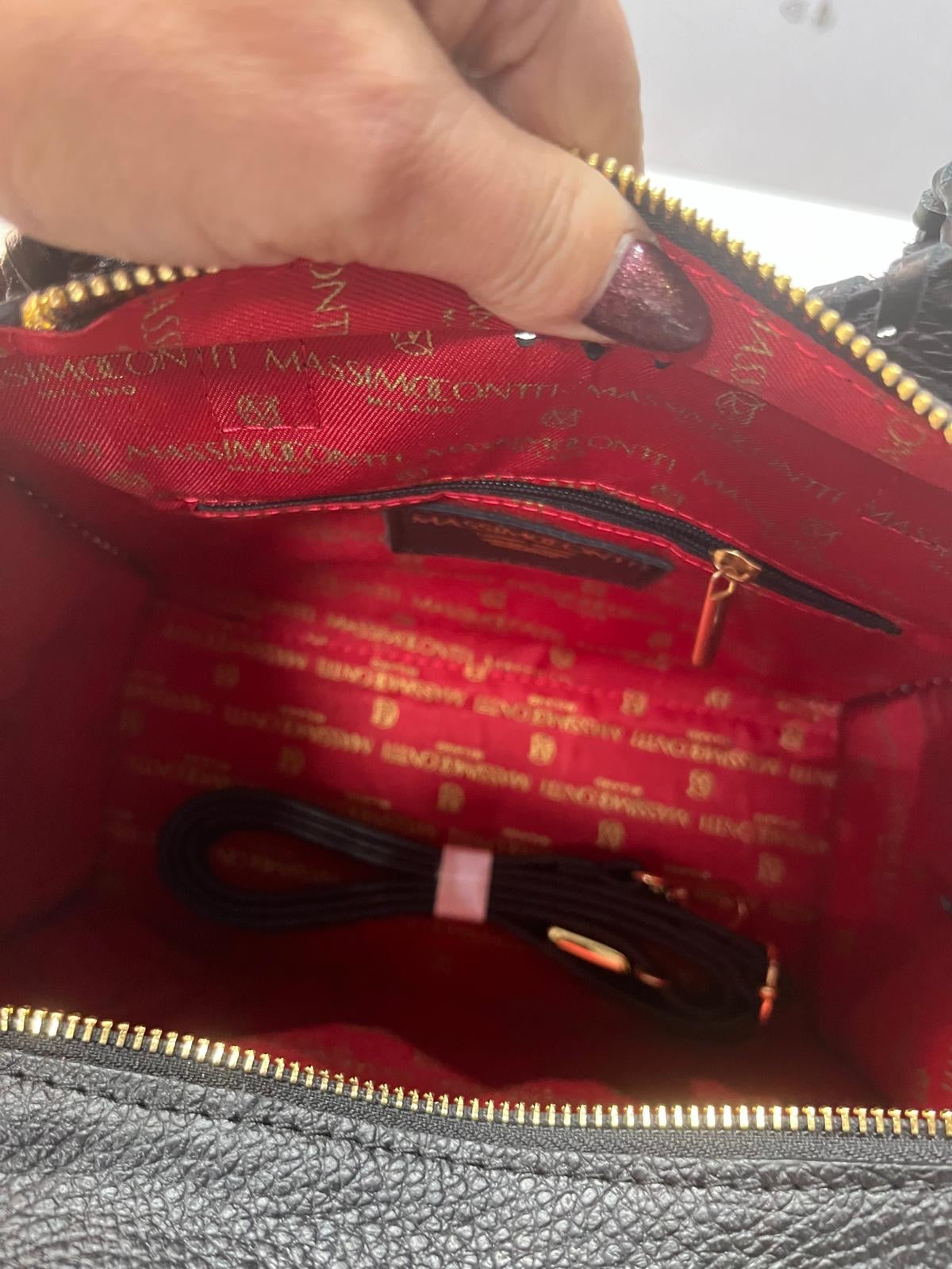 TOREBKA MASSIMO CONTTI SKÓRA NATURALNA CZARNA