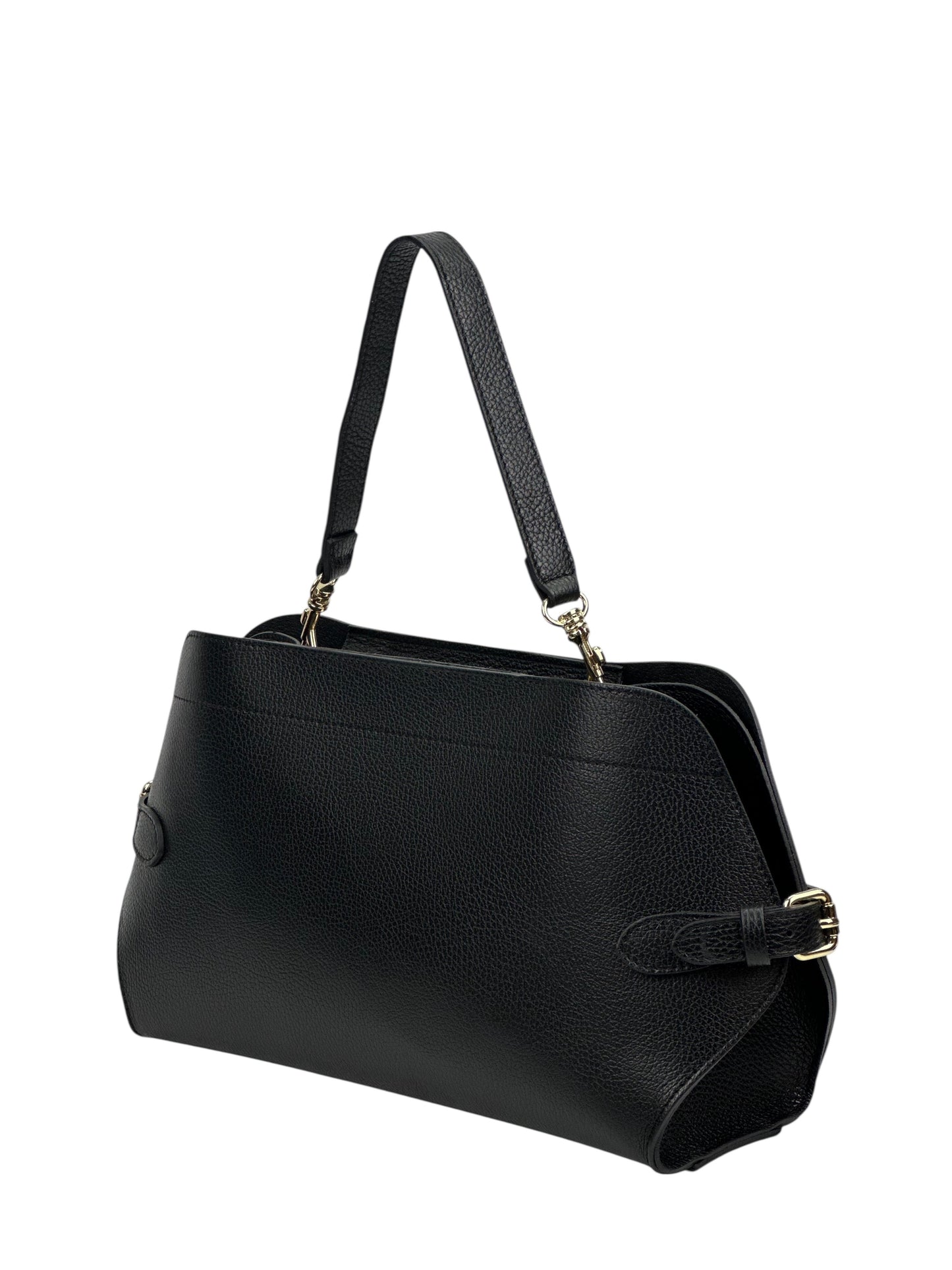 NOWOŚĆ Torebka skora naturalna czarna włoska