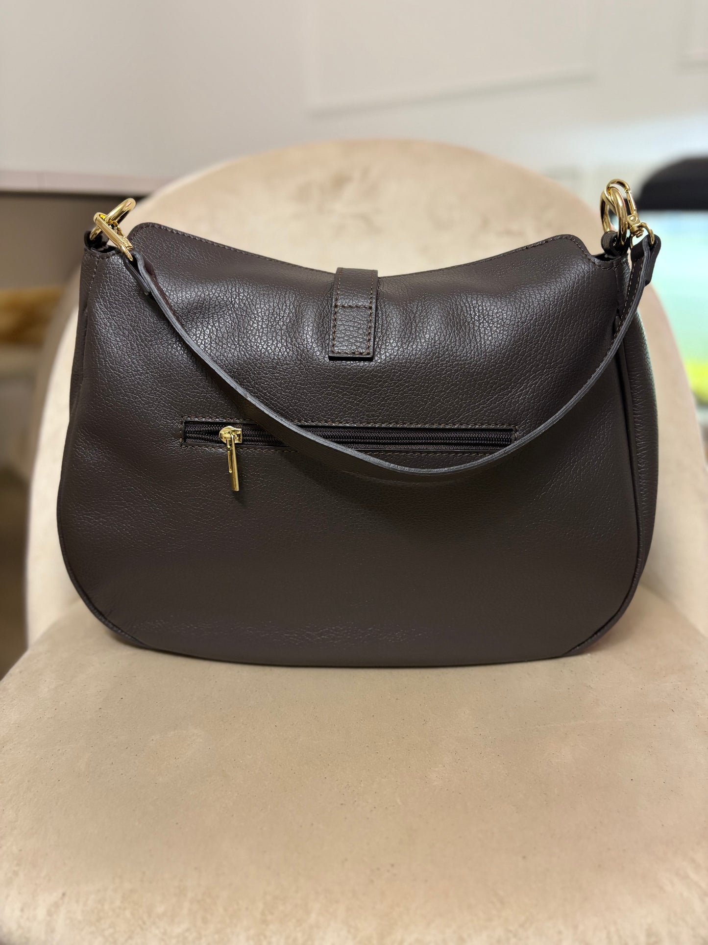 NOWOŚĆ Torebka skóra naturalna czekolada włoska