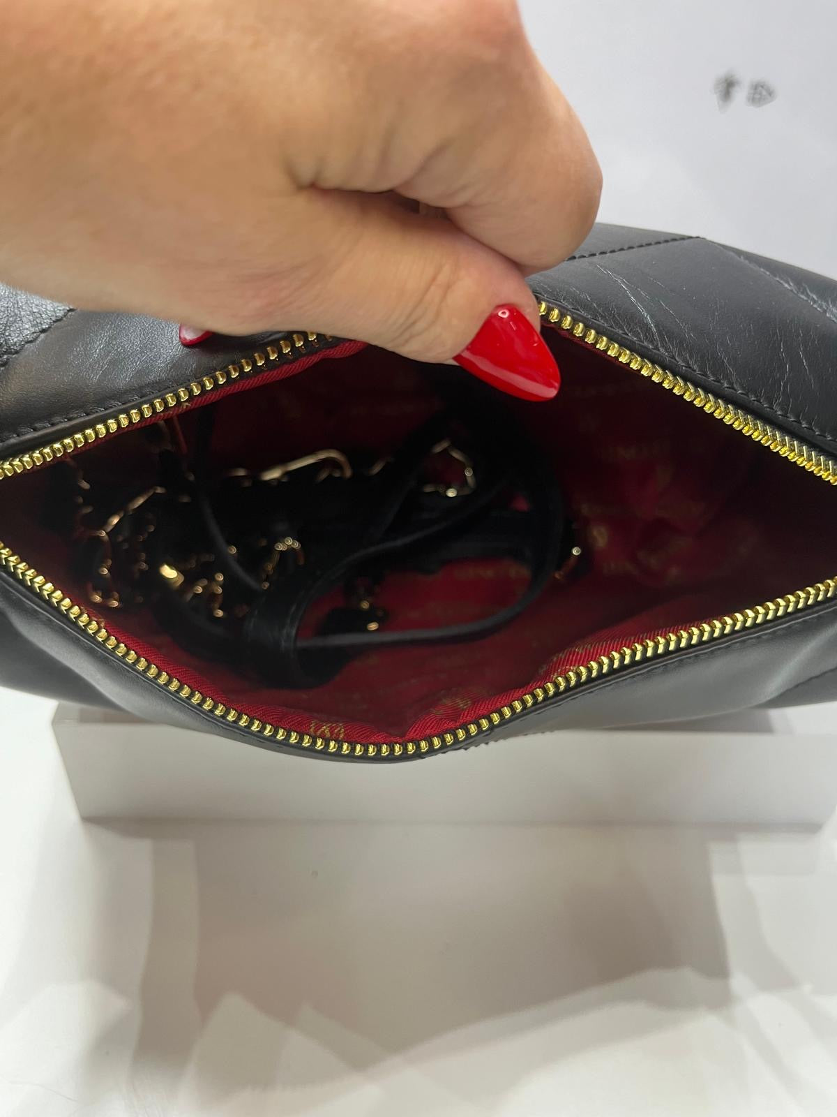 WYPRZEDAŻ TOREBKA MASSIMO CONTTI SKÓRA naturalna PIKOWANA czarna