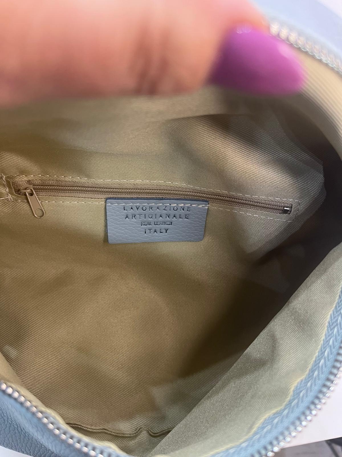 NOWOŚĆ Nerka skóra naturalna Vezze BŁĘKIT