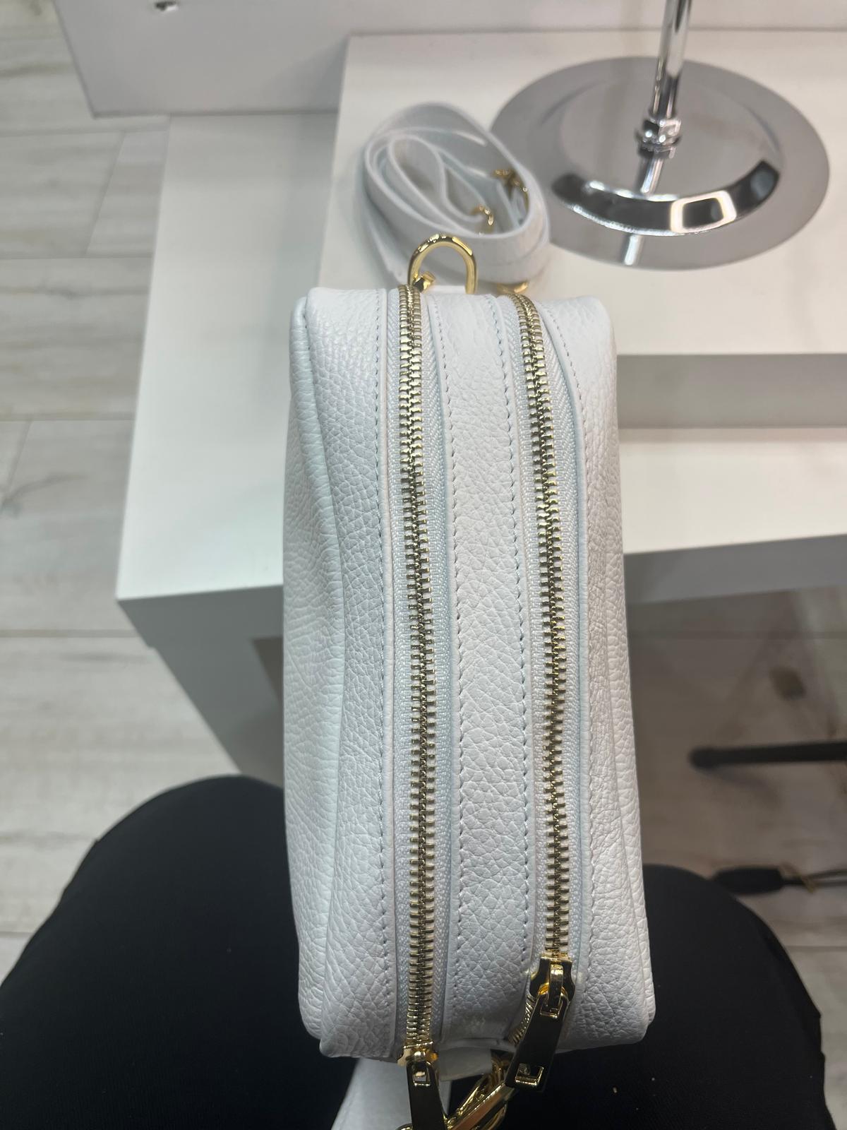 Nowość Klasyczna Włoska skórzana torebka VEZZE Biały