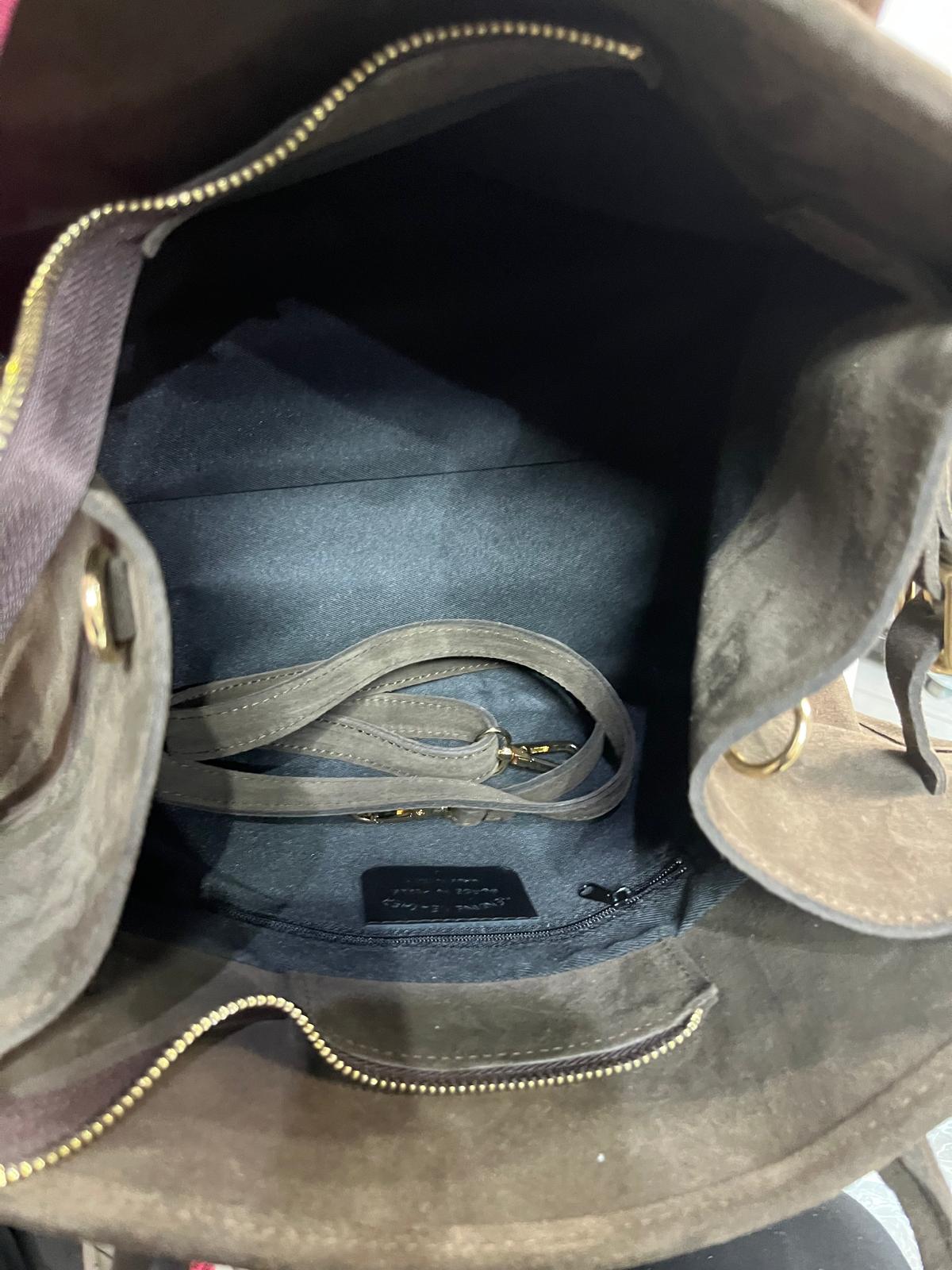 Nowość torebka zamsz naturalny VEZZE Taupe