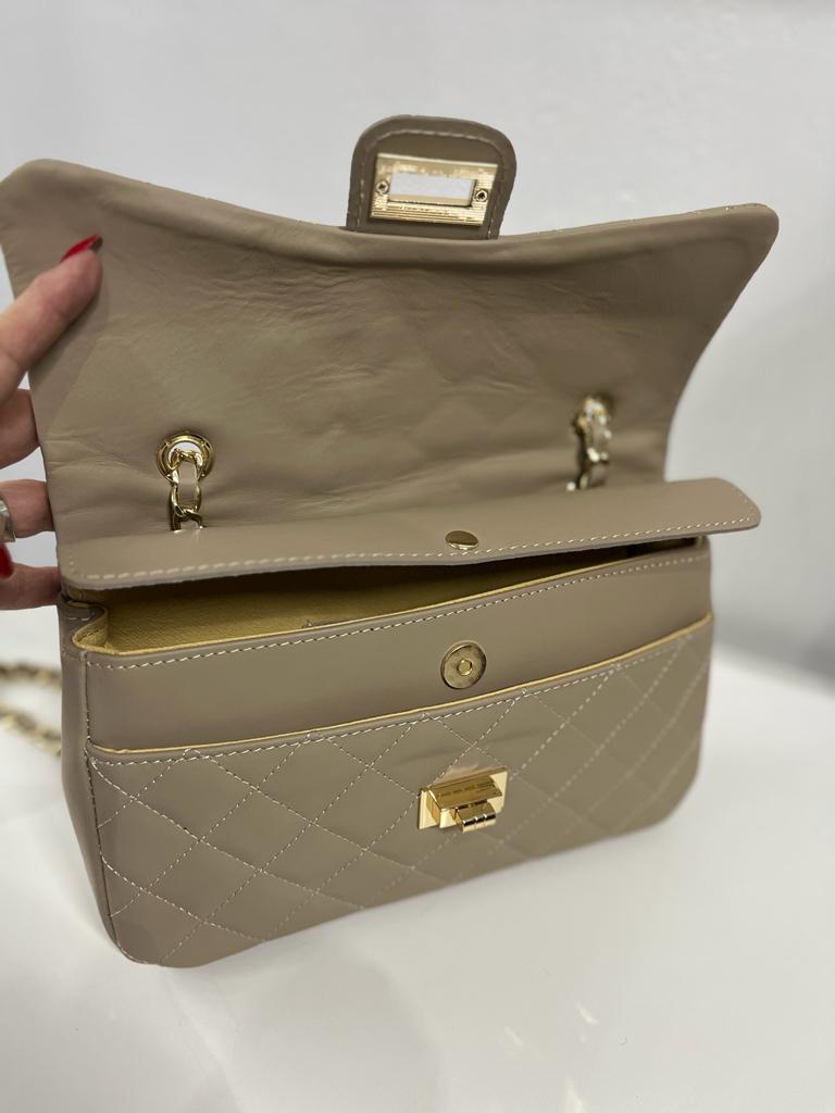 Nowość Torebka Chanelka Laura Biaggi skóra naturalna czarna