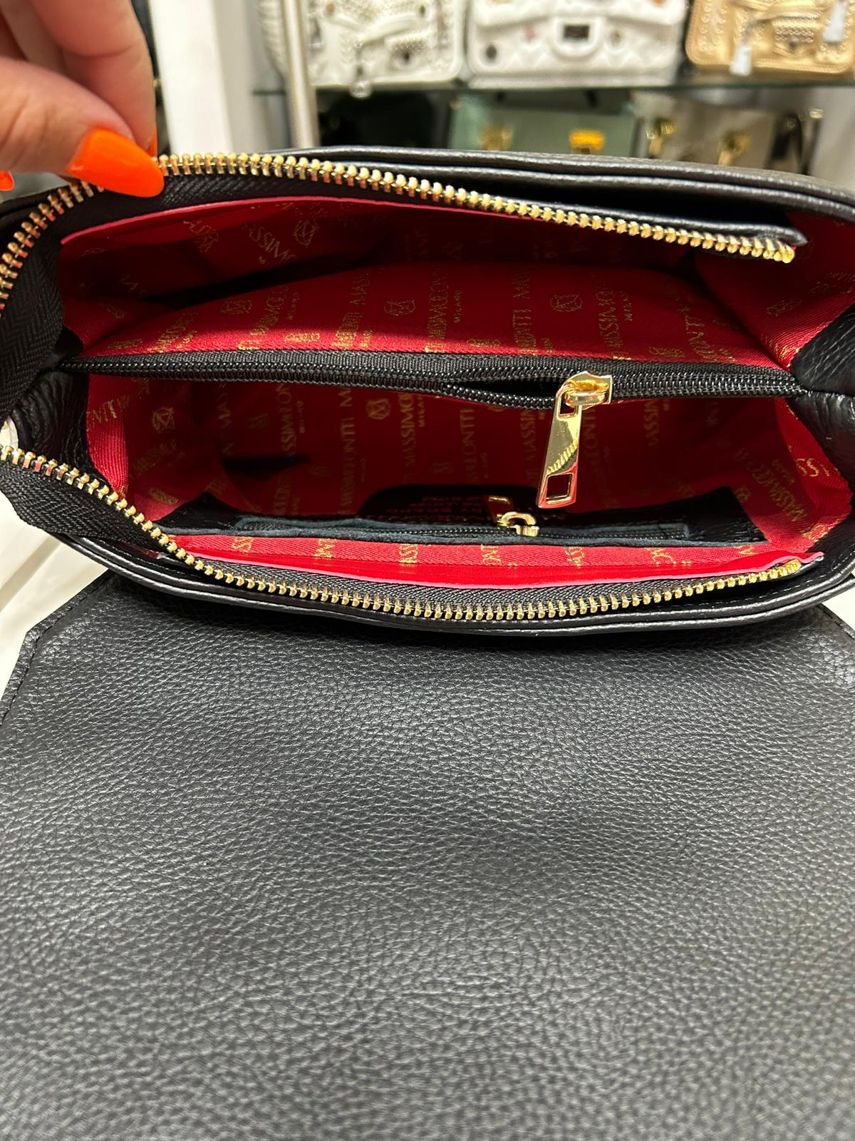 Massimo Contti torebka listonoszka skóra naturalna beżowa kokarda