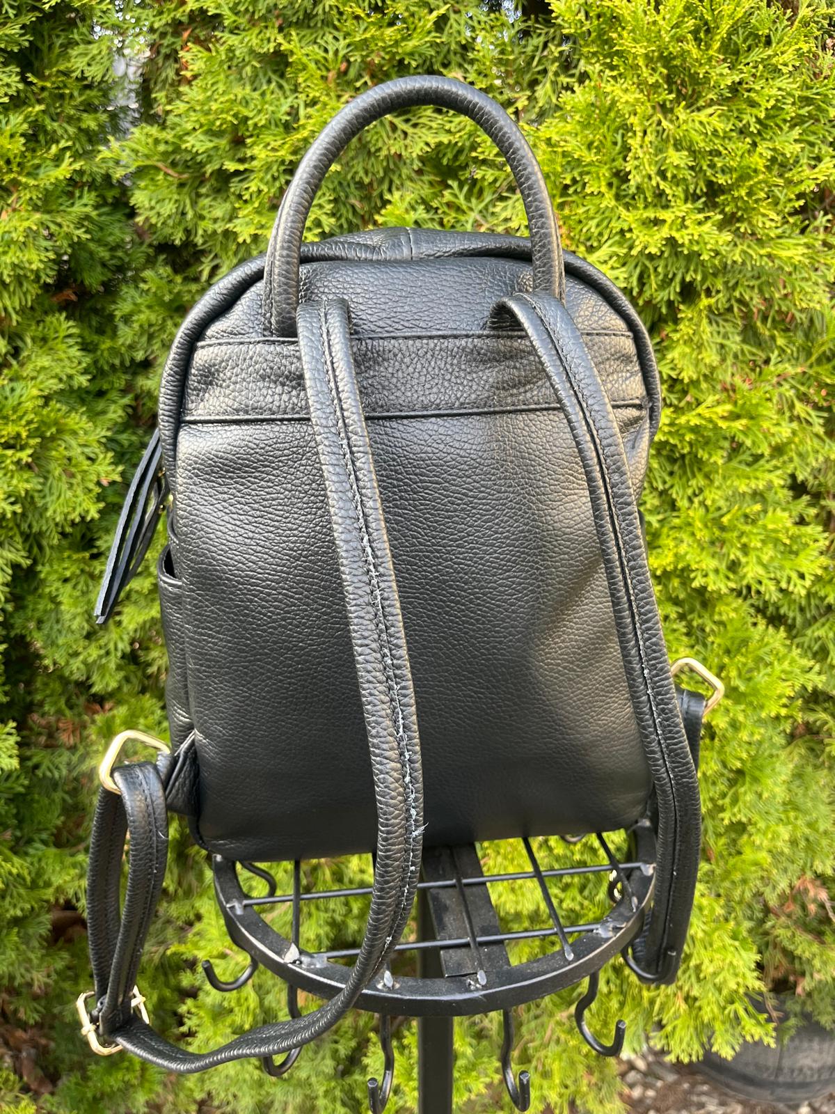 NOWOŚĆ vezze plecak Skóra naturalna czarny