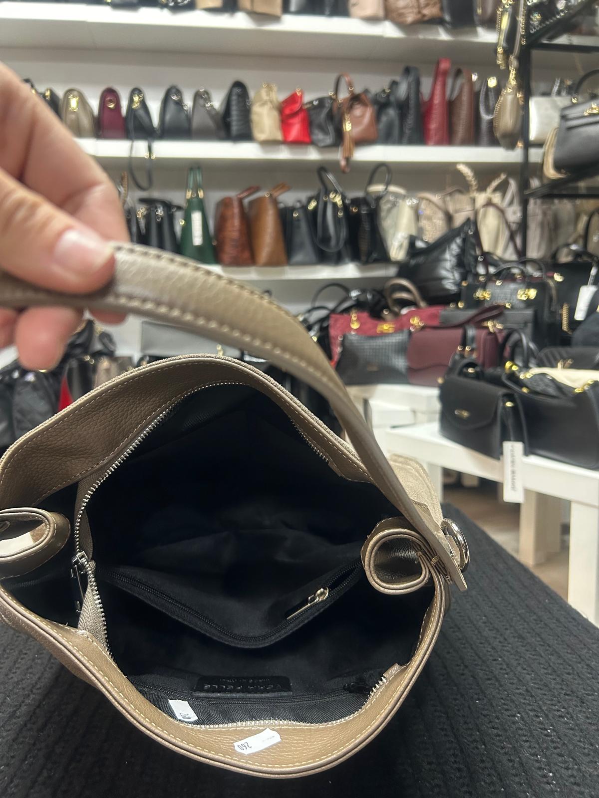 Nowość Włoska skórzana torebka VEZZE bordo