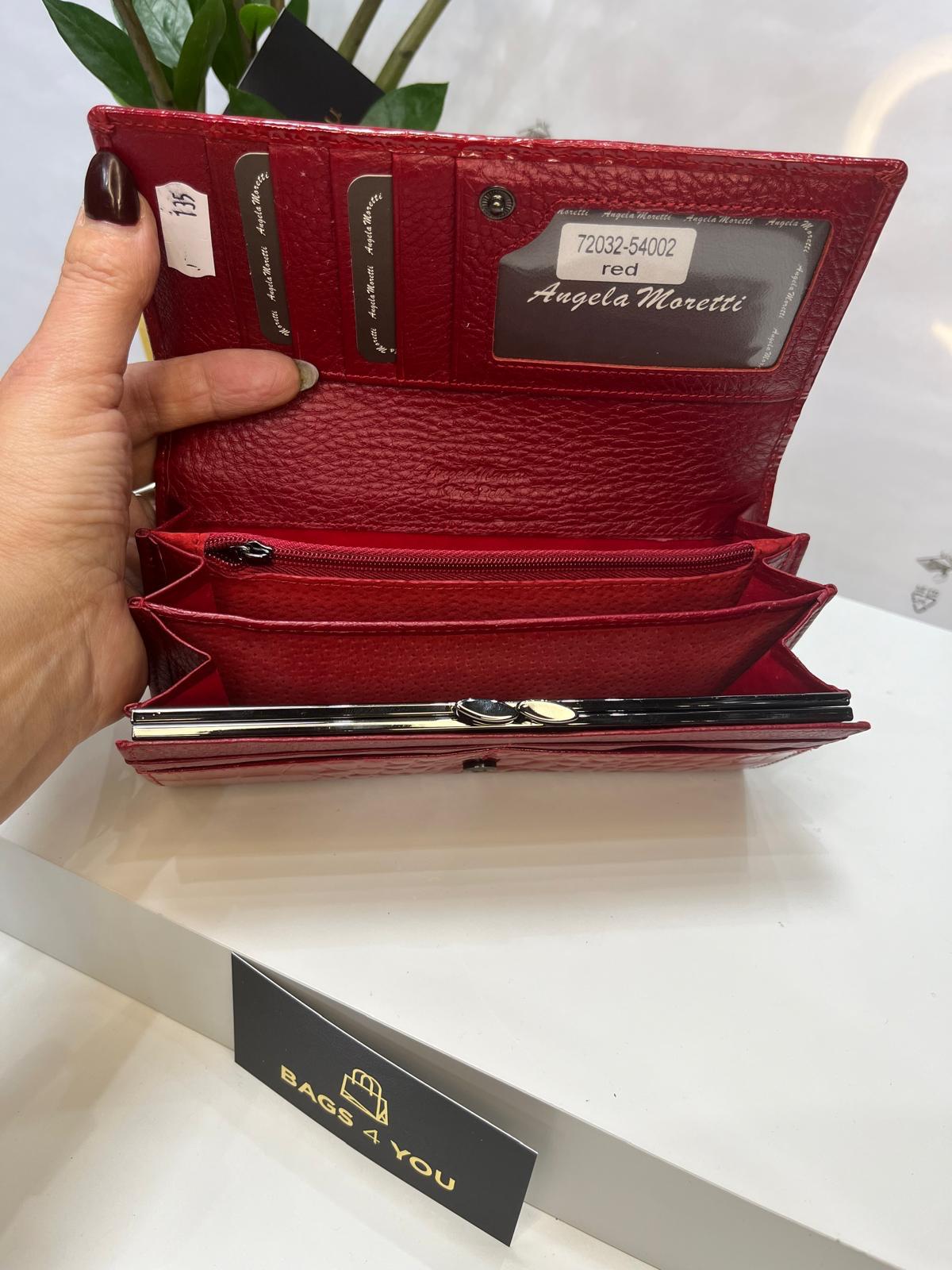 Nowość Portfel skórzany damski lakierowany czerwony