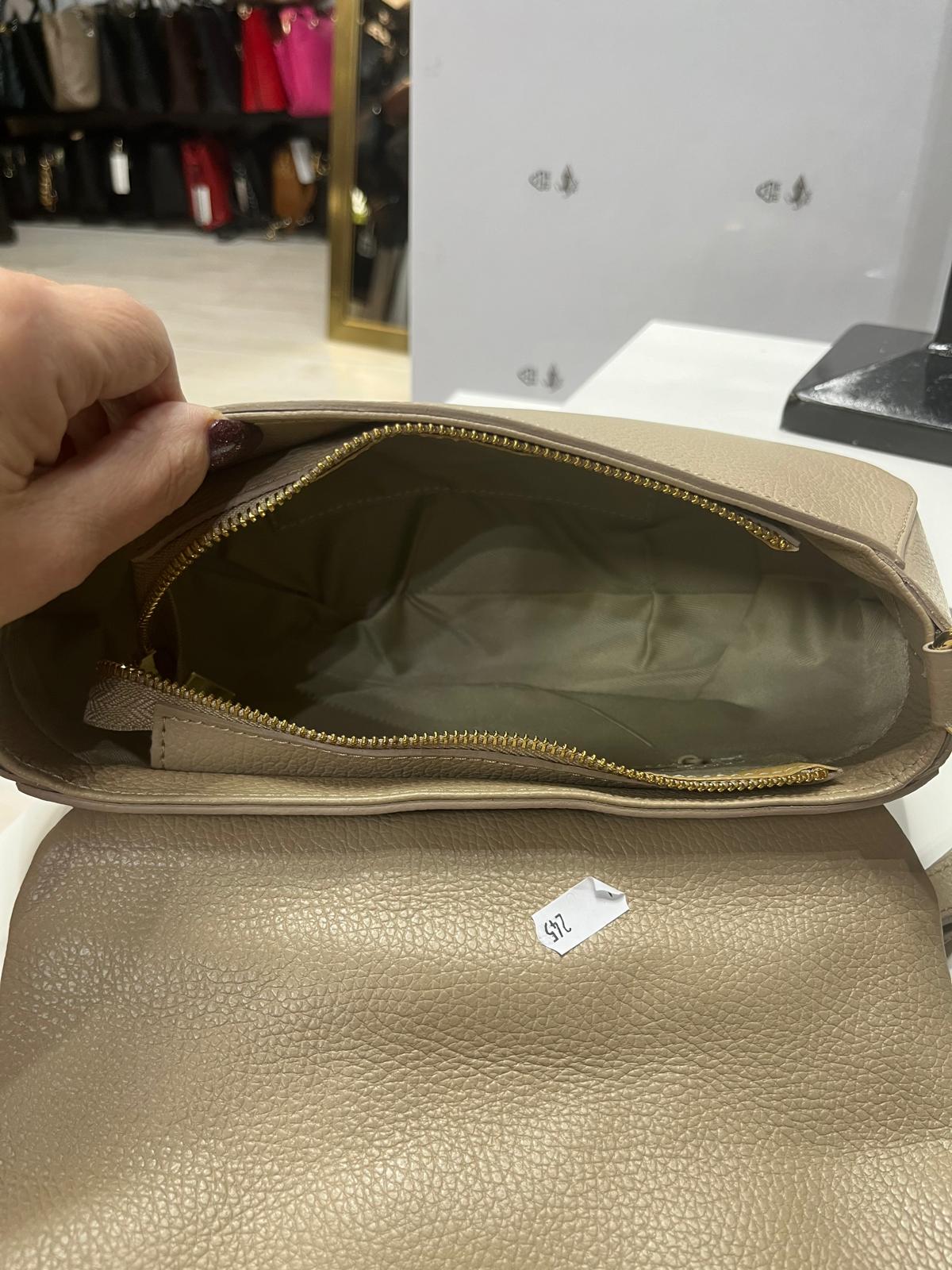 NOWOŚĆ TOREBKA LISTONOSZKA MASSIMO CONTTI SKÓRA NATURALNA BEŻOWA