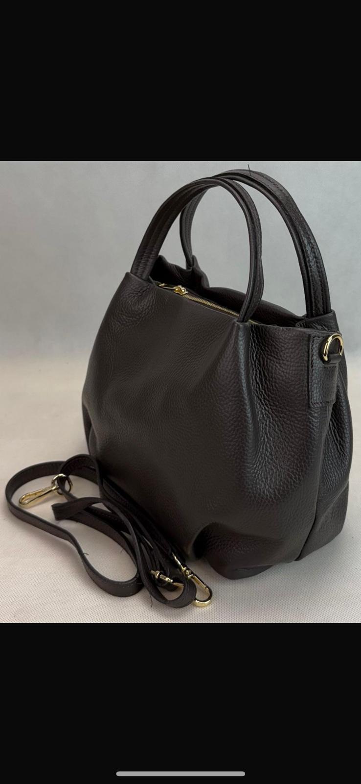 NOWOŚĆ Torebka skóra naturalna VEZZE czekolada