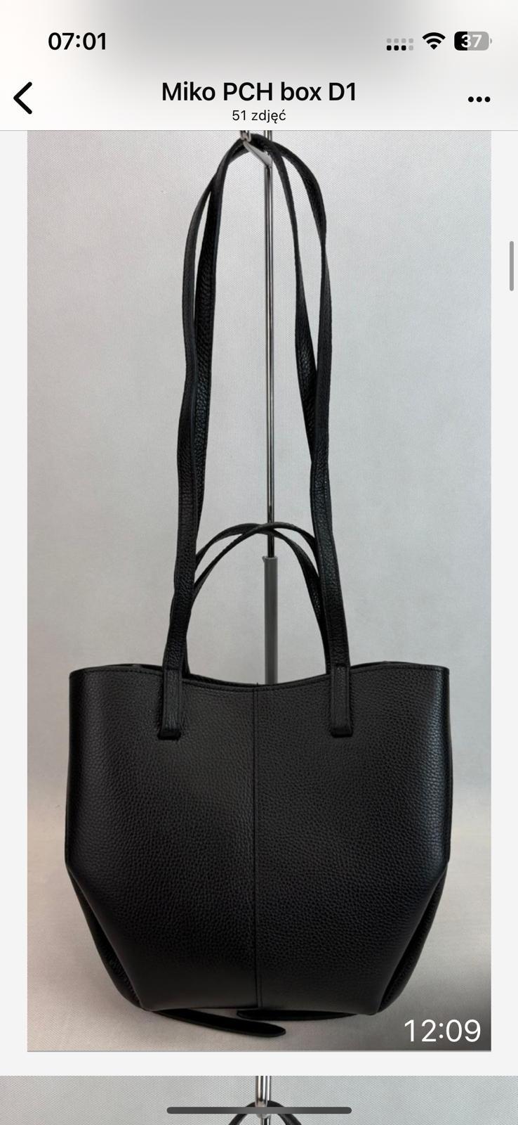 NOWOŚĆ Torebka skóra naturalna VEZZE czarna