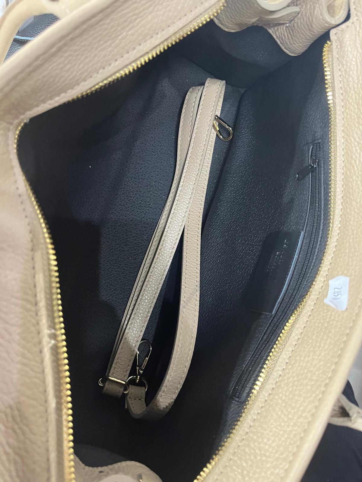 NOWOŚĆ ITALY TOREBKA SHOPPER KOSZYCZEK ZAMSZ NATURALNY BEŻOWY