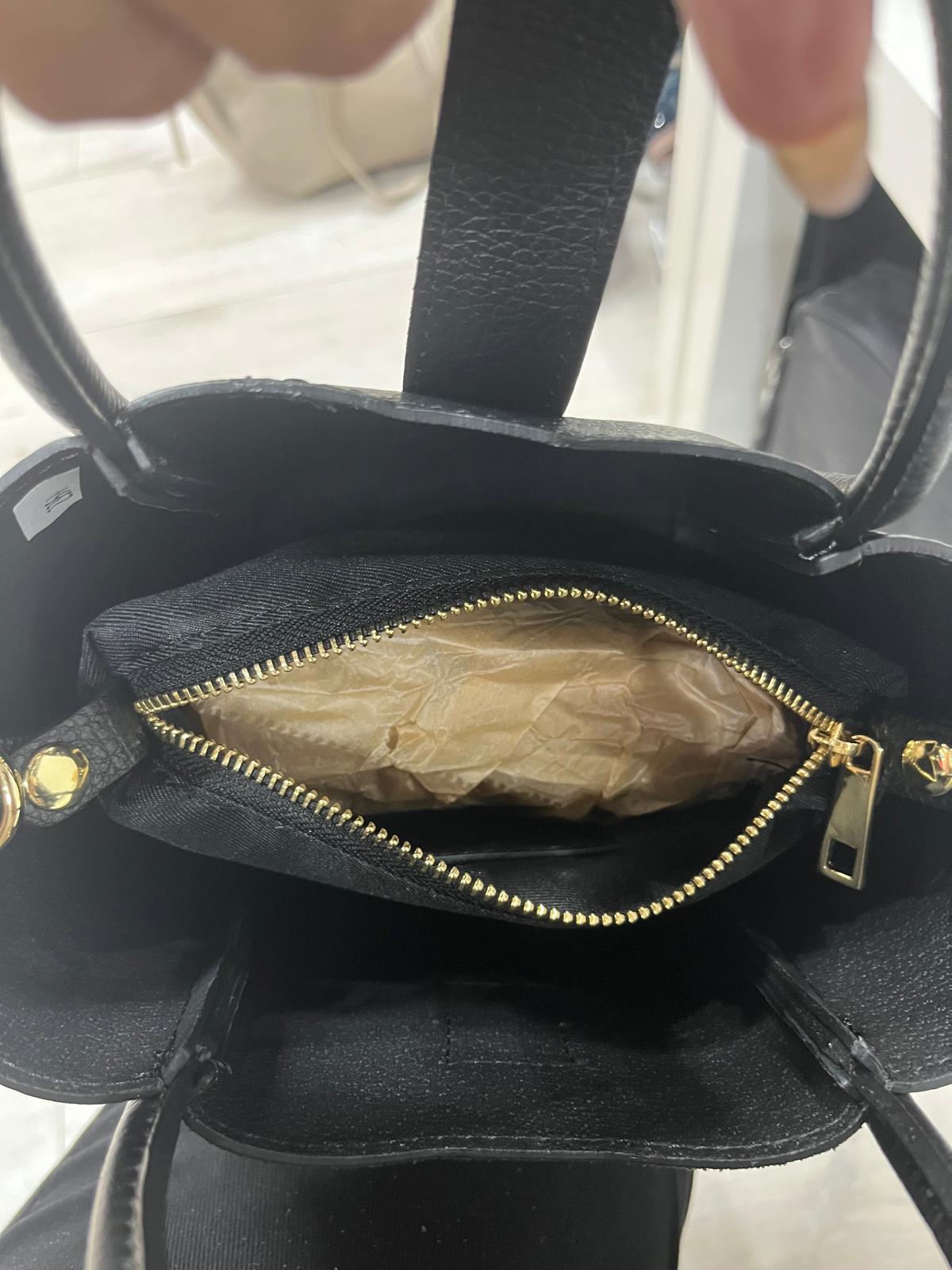 NOWOŚĆ TOREBKA SKÓRA NATURALNA ŁĄCZANA Z ZAMSZEM NATURALNYM CZARNA