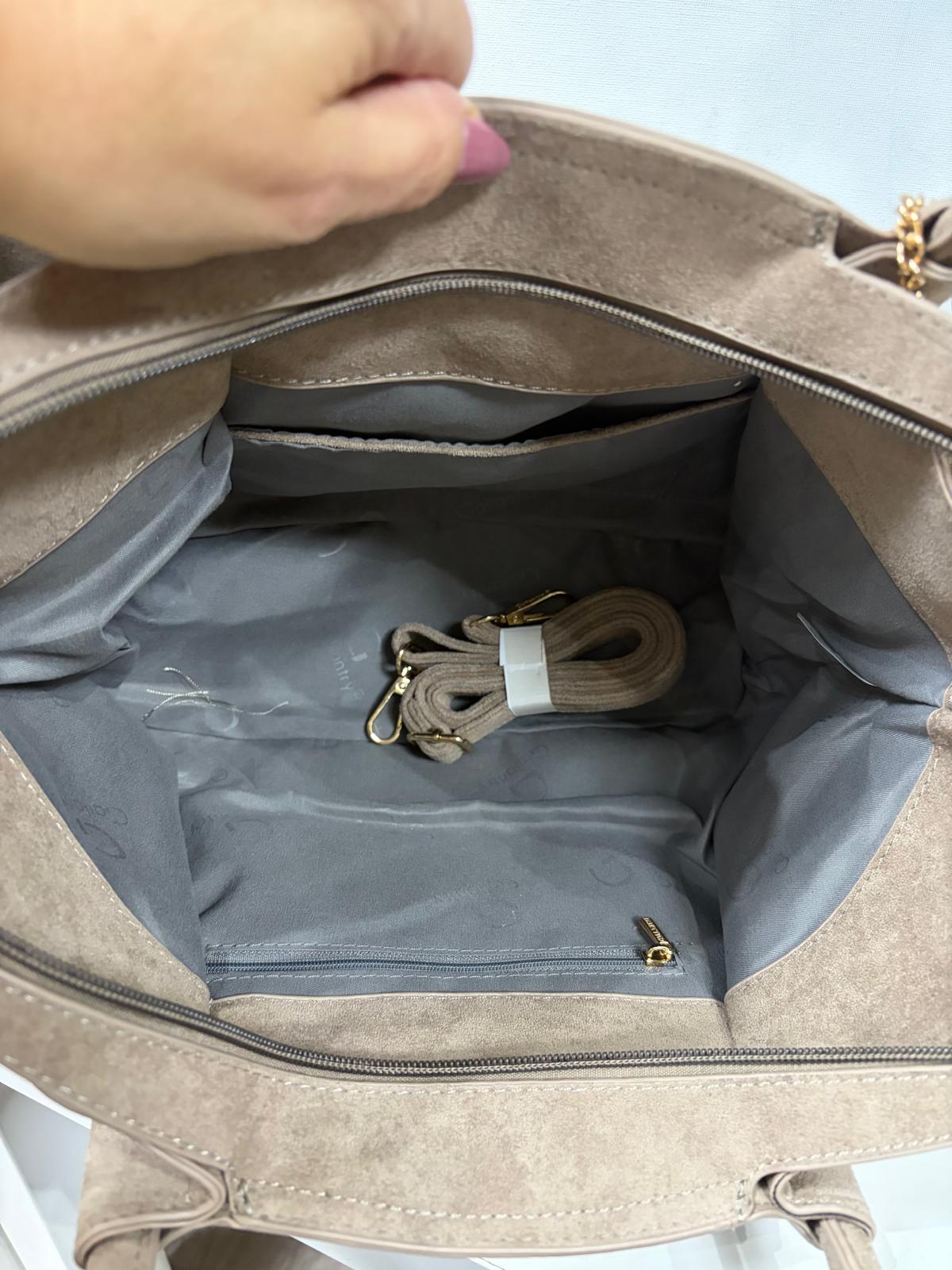 NOWOŚĆ Torebka Vezze skóra naturalna Ciepły Beż