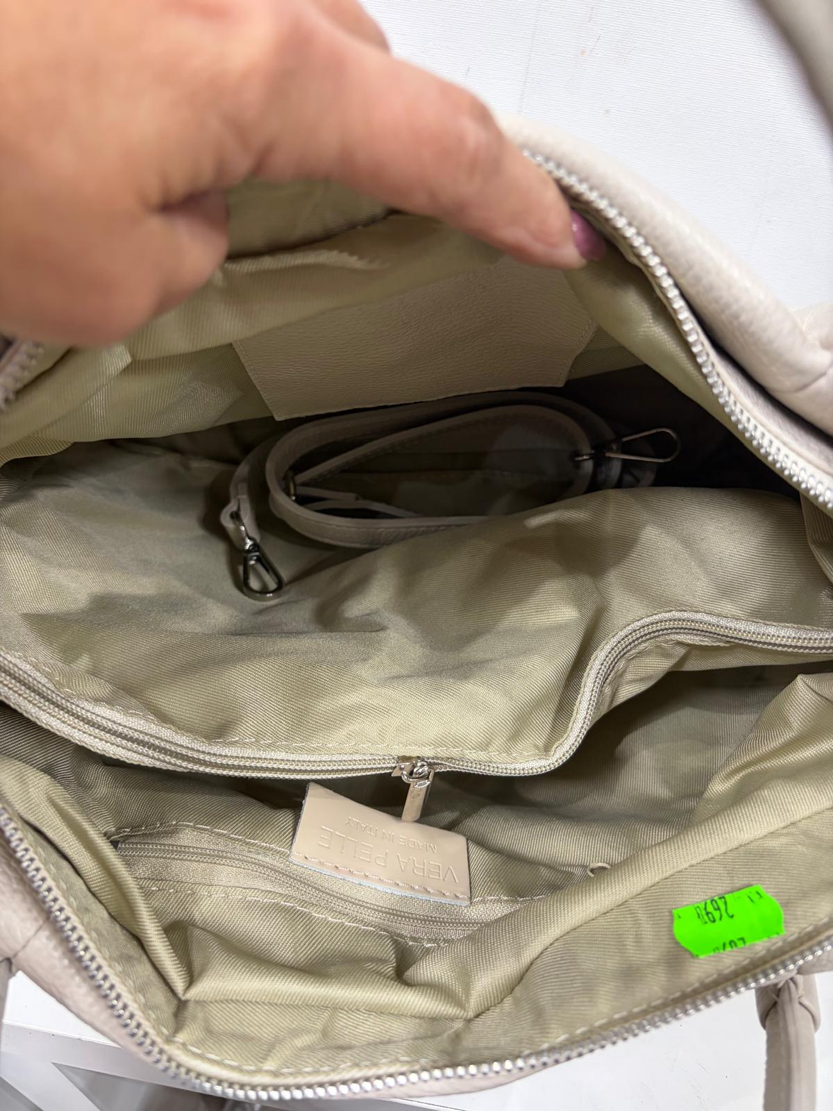 NOWOŚĆ Torebka Vezze skóra naturalna Jasny Beż