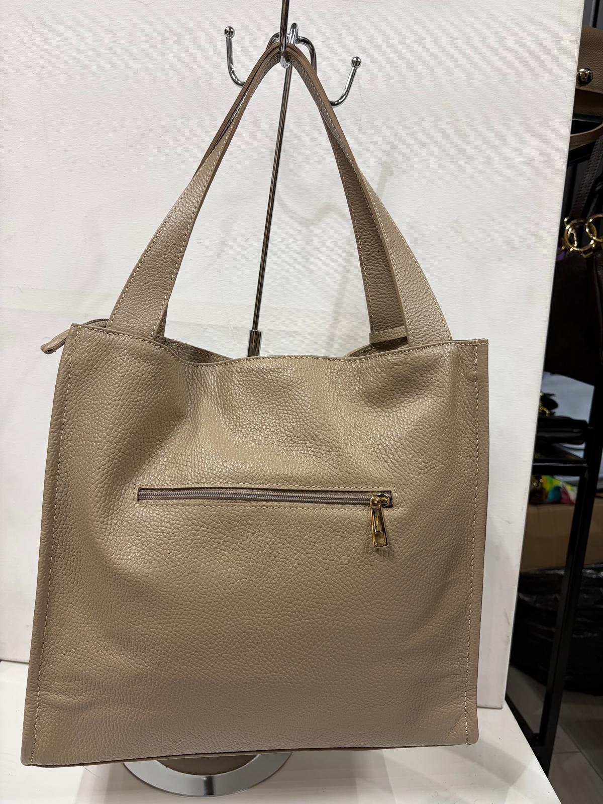 NOWOŚĆ Torebka Vezze skóra naturalna Ciepły Beż