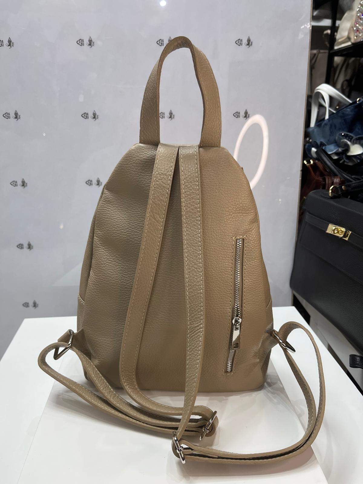 Nowość Włoska skórzany plecak VEZZE TAUPE