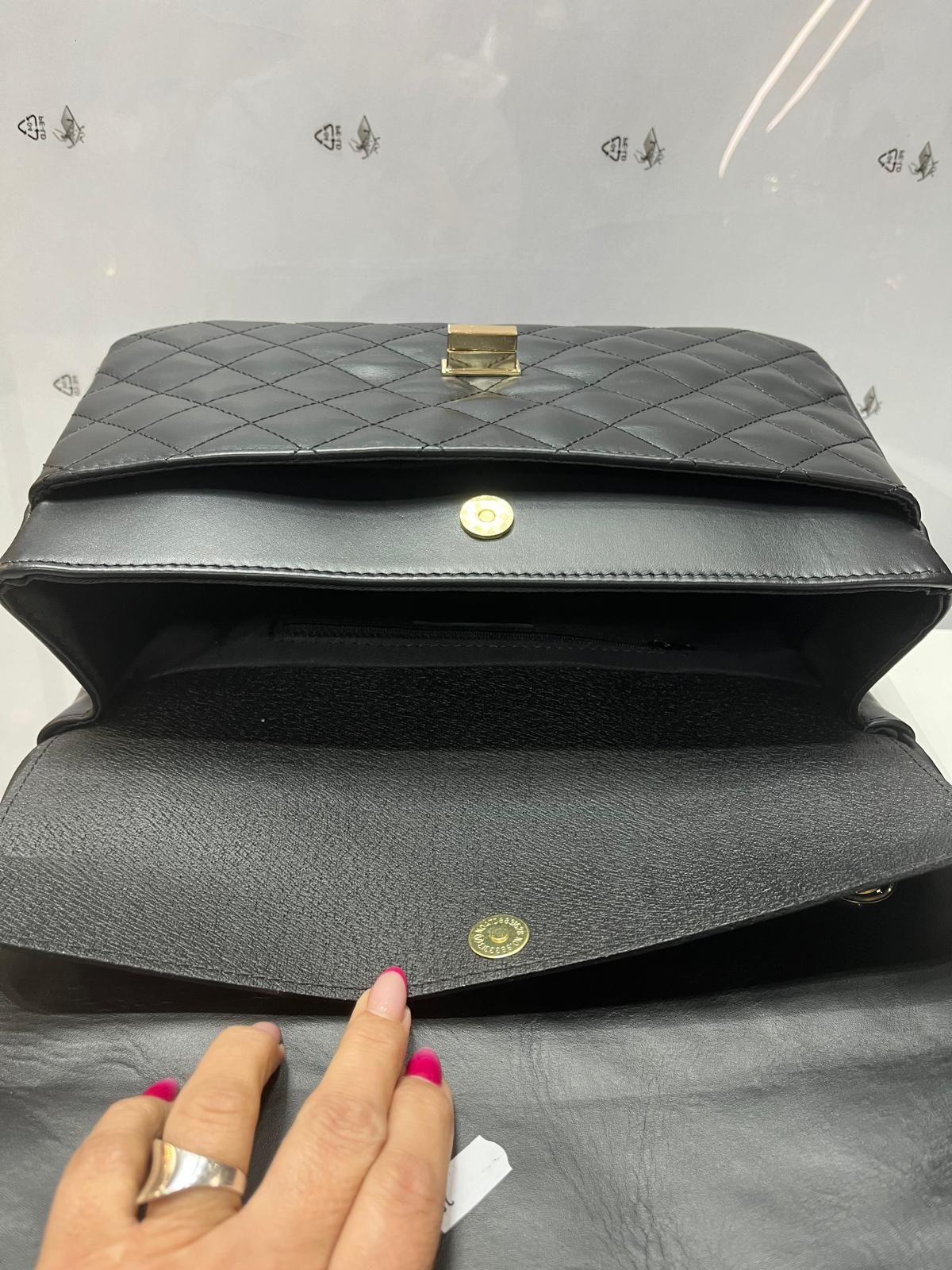 NOWOŚĆ Torebka Chanelka ITALY czarna skóra naturalna