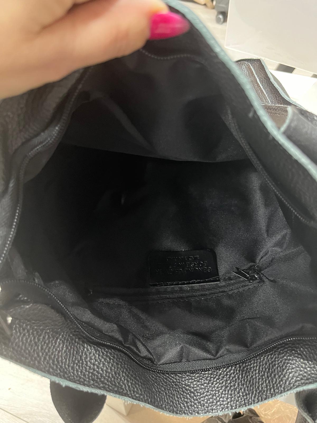 NOWOŚĆ WOREK VERA PELLE KIESZENIE SKÓRA POJEMNA TORBA XXL CZRNY