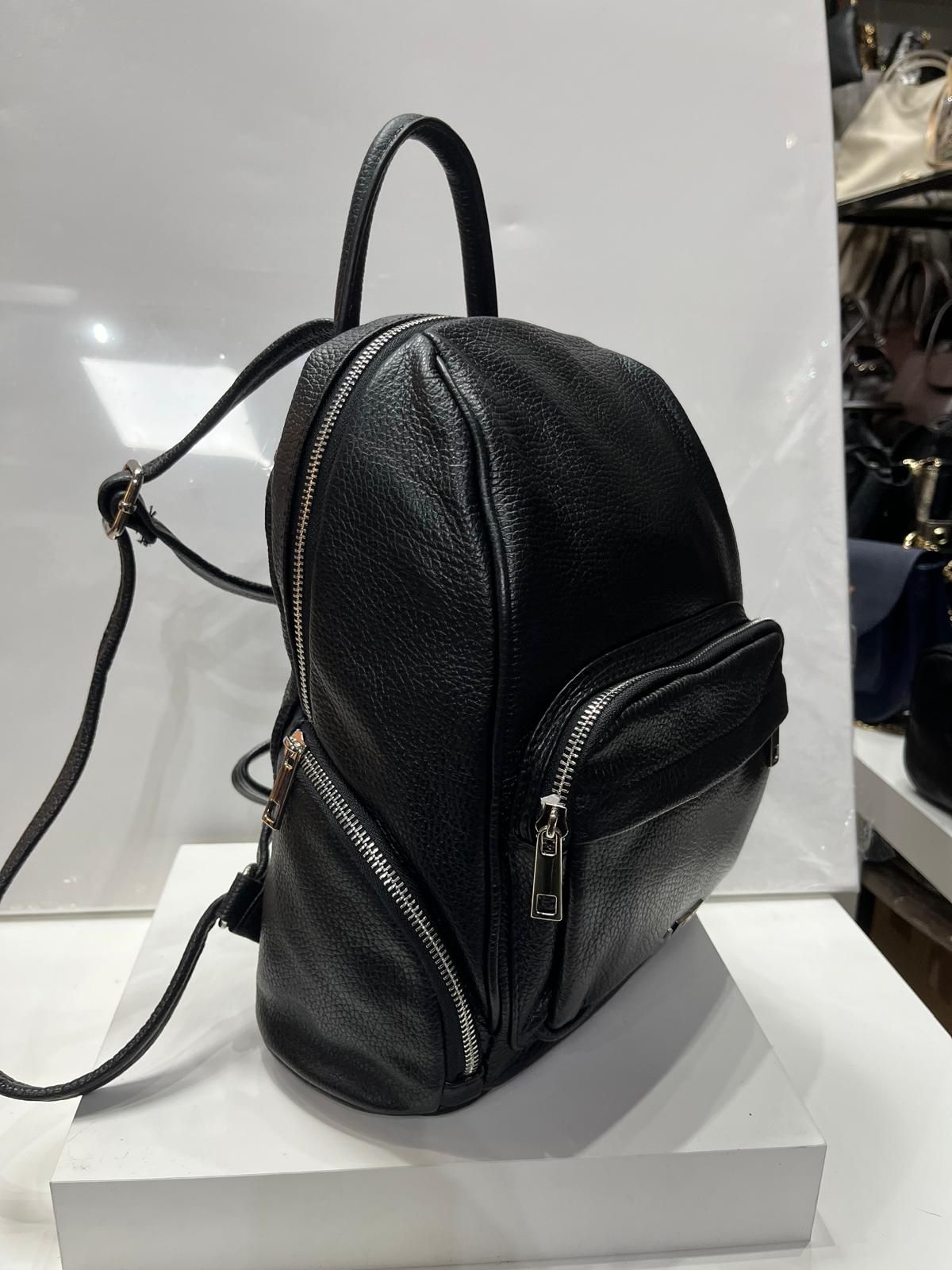 NOWOŚĆ vezze plecak Skóra naturalna CZARNY