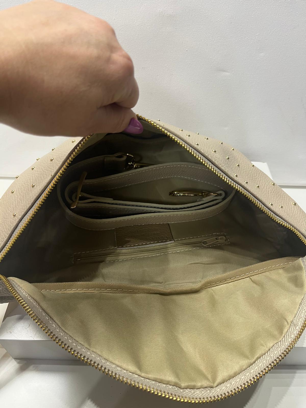 NOWOŚĆ Nerka skórzana Vezze. Beż