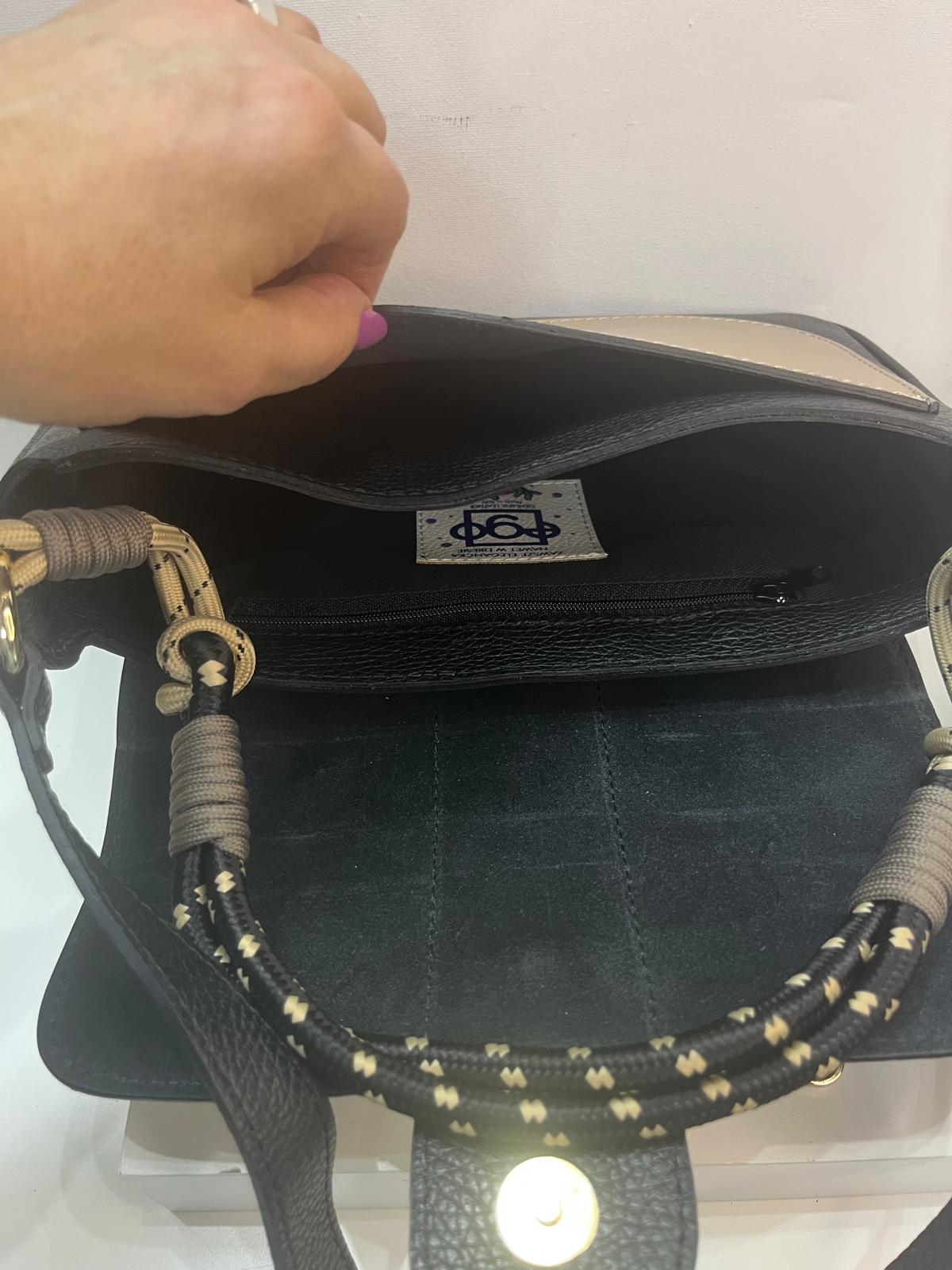 NOWOŚĆ Torebka elegancka EGO skóra naturalna Beż