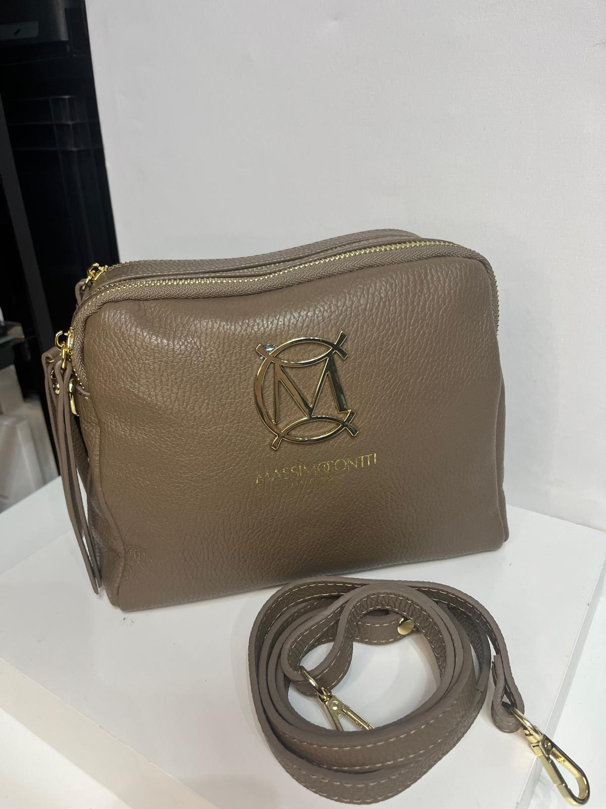 NOWOŚĆ Skórzana torebka Massimo Contti 3 komory TOUPE