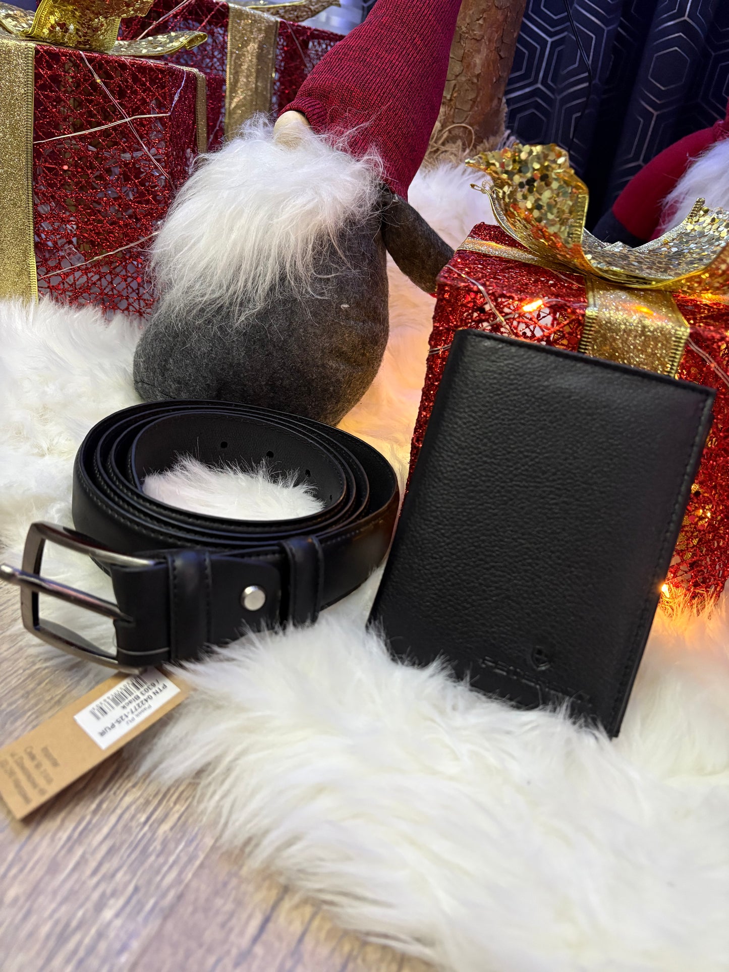 Nowość Zestaw męski, prezentowy skórzany portfel męski i pasek PETERSON skóra naturalna