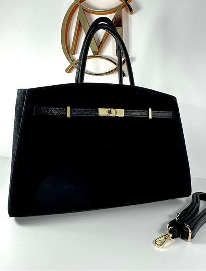 NOWOŚĆ Massimo Contti skóra zamsz naturalny czarna