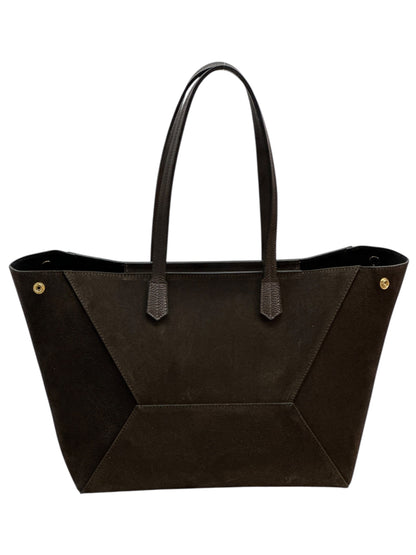 NOWOŚĆ Torebka zamsz naturalny skóra naturalna dwustronna czekolada włoska