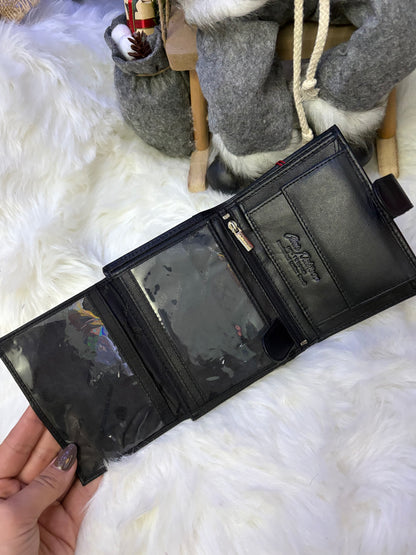 Nowość Zestaw męski, prezentowy skórzany portfel męski i pasek PETERSON skóra naturalna