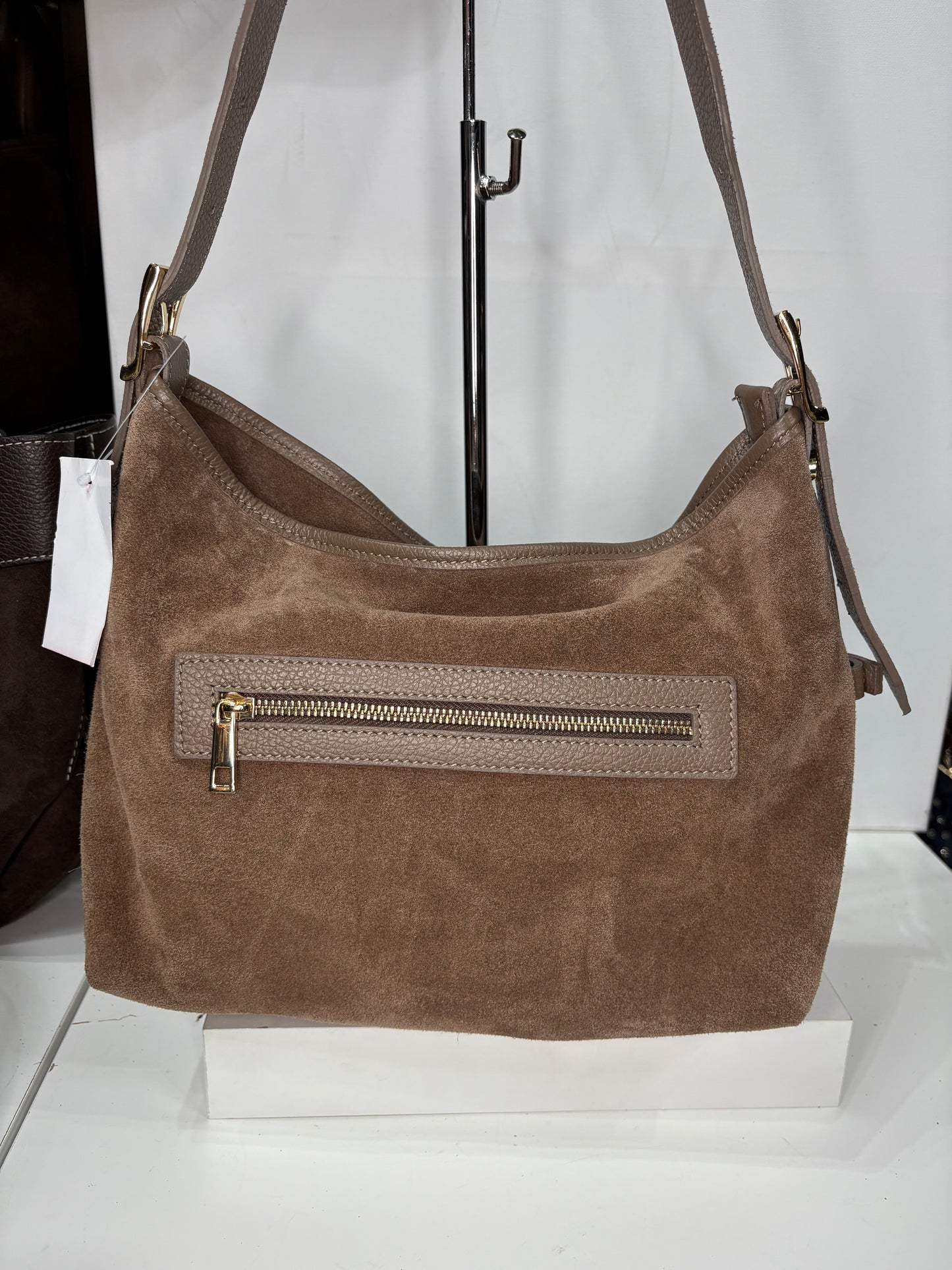 NOWOŚĆ Torebka VEZZE zamsz naturalny