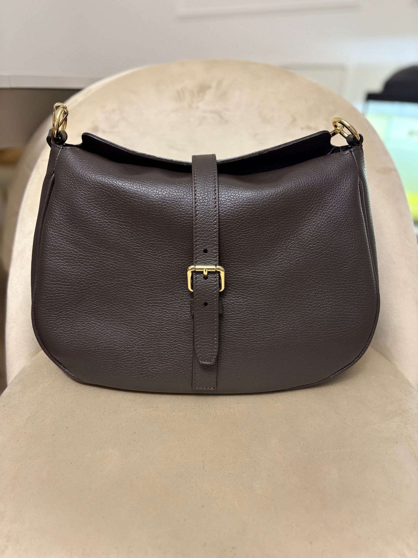 NOWOŚĆ Torebka skóra naturalna czekolada włoska