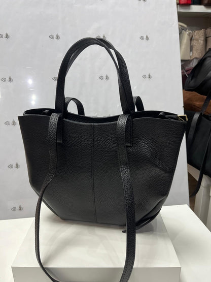 NOWOŚĆ VERA PELLE torebka damska łódka skóra naturalna ITALY Czarna