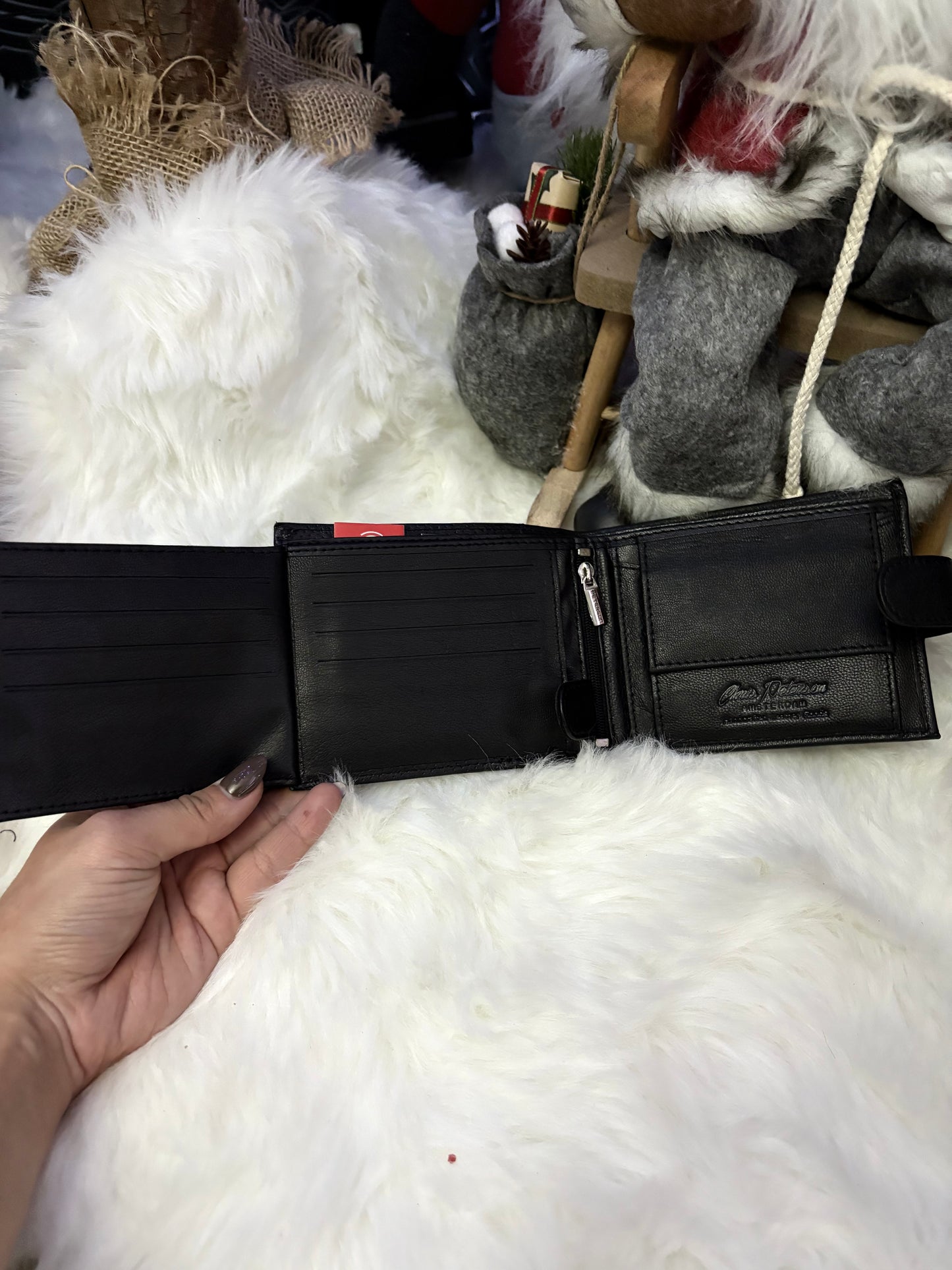 Nowość Zestaw męski, prezentowy skórzany portfel męski i pasek PETERSON skóra naturalna