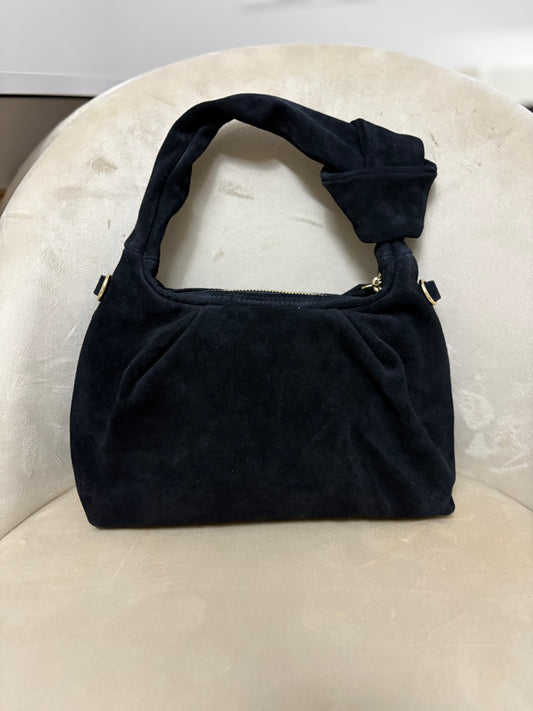 NOWOŚĆ Torebka zamsz naturalny czarna włoska