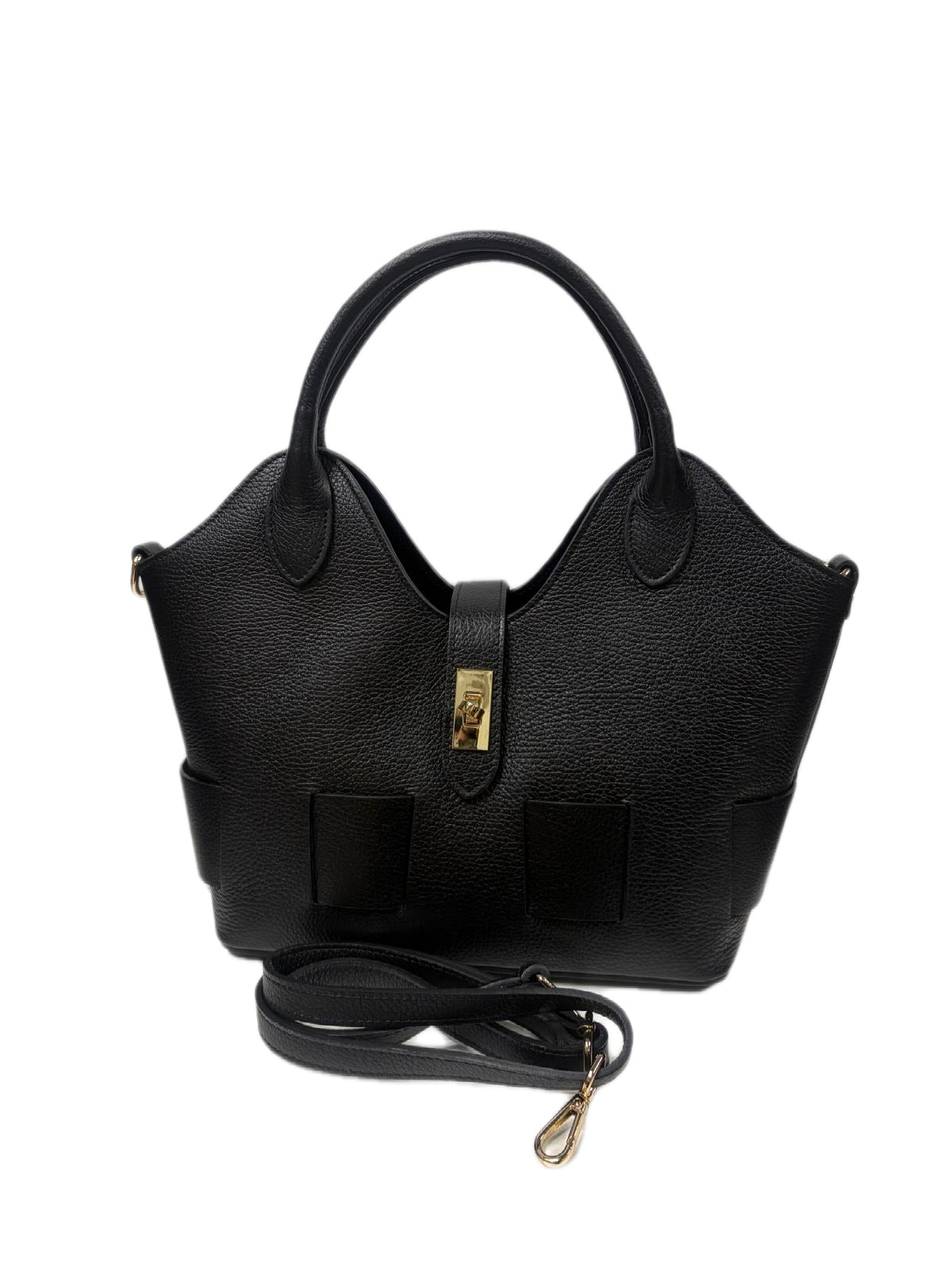 NOWOŚĆ Torebka skóra naturalna czarna włoska