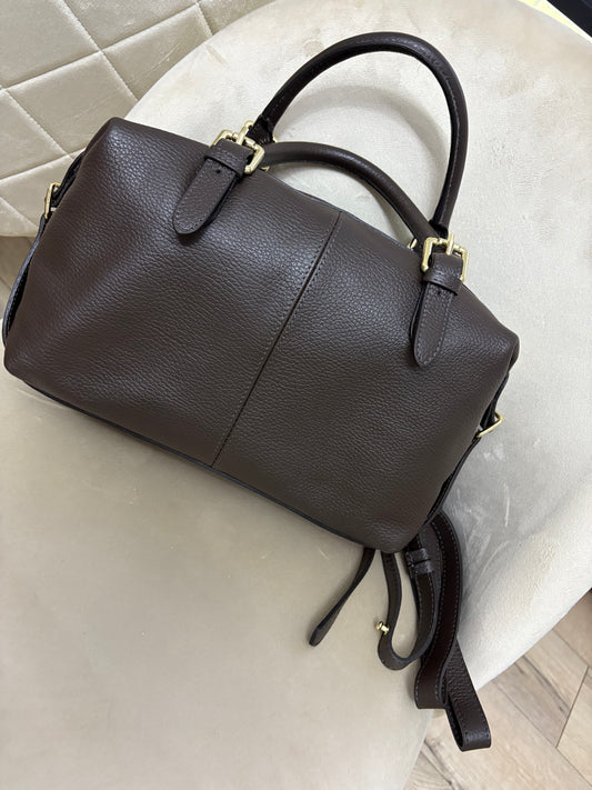 NOWOŚĆ Torebka skora naturalna czekolada włoska