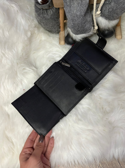 Nowość Zestaw męski, prezentowy skórzany portfel męski i pasek PETERSON skóra naturalna