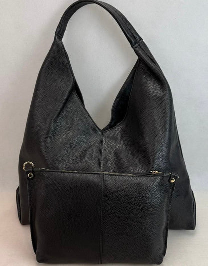 NOWOŚĆ Torebka skóra naturalna  czarna VEZZE