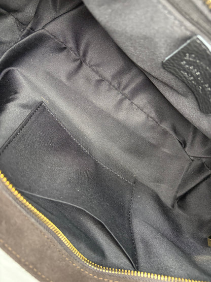 NOWOŚĆ Torebka VEZZE zamsz naturalny czekolada