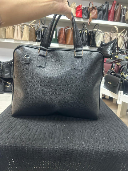 NOWOŚĆ VERA PELLE torebka skórzana teczka A4 torba na laptopa na ramię CZARNA